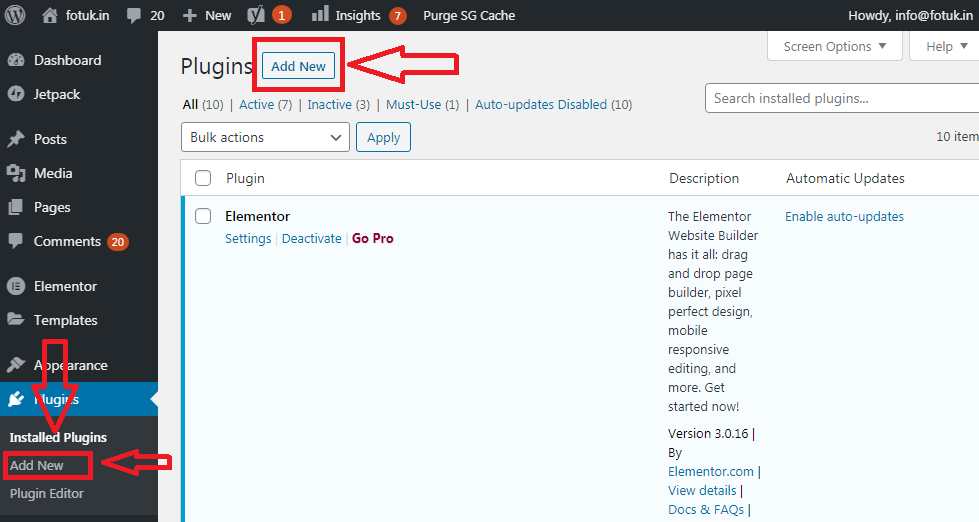 Wordpress plugins installation guide