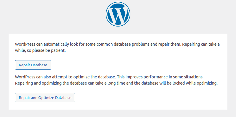 How to Repair wordpress database